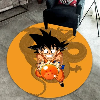 Anime Dragon Ball Kolo Koberec Son Goku Odolnosť Skla Kruhu Podlahe Koberec Koberec Izba Rohožky Non-slip Mat Cartoon Domova