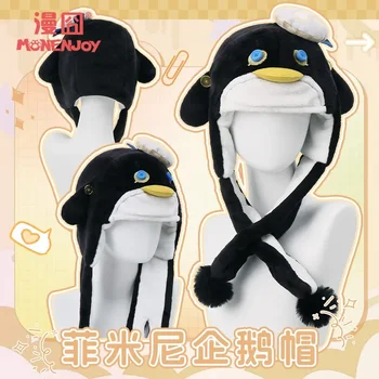 Anime Genshin Vplyv Freminet Fontaine Penguin Klobúk Plyšové Ručné Teplé Jesenné Zimné Klobúk Headdress Hra Cosplay Darček Nové