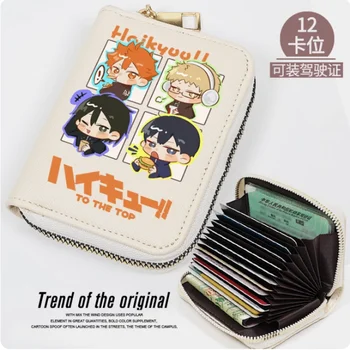 Anime Haikyuu!! Shoyo Hinata Kei Tsukishima Módne Wallet PU Kabelku Karty, Mince na Zips Peňažné Držiteľ Taška Cosplay Darček B367