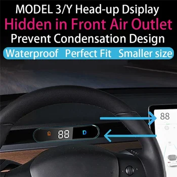 Auto HUD Head-Up Displej pre Tesla Model 3 Model Y Tabuli Venovanej Elektronika Digitálny Rýchlomer
