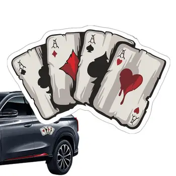 Auto Nálepky, Reflexné PVC Lepiaca Pokerové Karty, Nálepky, Tvorivé 3D Auto Exteriéru Eso Karta Obtlačok Na Dvere Auta Telo Nárazníka Dekorácie