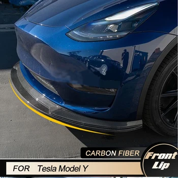 Auto Predný Nárazník Pery Spojler Pre Tesla Model Y Sport Utility 4-Dverové 2019-2021 Racing Predné Pera, Brada Chránič Zástera Z Uhlíkových Vlákien