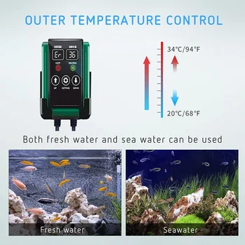 Automatické Neustále LED Ohrievač Displej Rod Teplota Vody Nádrže Akvarijné Ryby Vykurovania Nastaviteľné