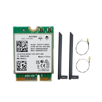 AX1690I Karty WiFi+2X8DB Antény AX411 Wi-Fi 6E Rýchlosť 2.4 Gbps 802.11 Ax 2.4/5/6GHz Bluetooth 5.3 Bezdrôtového Modulu