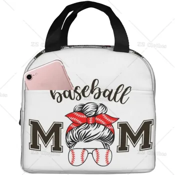 Baseball Mama Izolované Opakovane Obed Taška pre Ženy, Mužov Chladnejšie Tote Tašky Lunch Box pre Prácu Cestovné Piknik