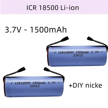 Batterie Li-Ion Nabíjateľná 18500, 3,7 V 1500mAh, légère et de grande capacité, + feuille de Nikel à faire soi-même