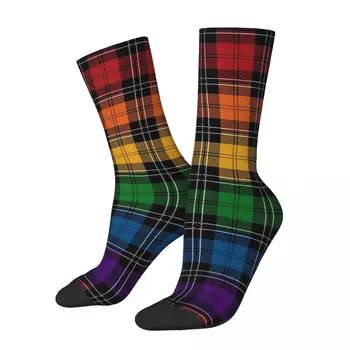 Bezšvové Reapeating Koberčeky LGBTQ Pride Dúhová Vlajka Vzor Ponožky Cestovné 3D Tlač Chlapec Dievčatá Polovici teľa Ponožka