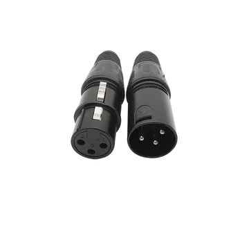 Black XLR Samica 3 Kolíkový Adaptér pre Spájkovanie, Typ Audio Kábel Mikrofónu Terminálu Oprava 3 Pólové XLR Zástrčka Zásuvka Konektor