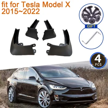 Blatníky pre Tesla Model X 2015~2022 Príslušenstvo 2016 2017 2018 2019 MudFlap Anti-splash Guard Blatník Svetlice Predné Zadné Koleso 4x