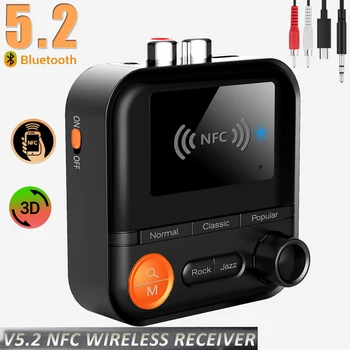 Bluetooth 5.2 Vysielač, Prijímač, LED Displej TF Karty, Prehrávanie RCA, 3.5 mm AUX HIFI Audio Adaptér Bezdrôtovej siete Pre Automobilovú PC TV Slúchadlá