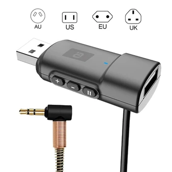 BluetoothCompatible5.0 3.5 mmAUX Auto Prehrávač USB UDisk Vysielač, Prijímač pre Auto Reproduktor