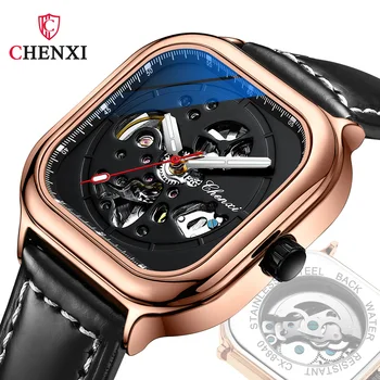 CHENXI Luxusné Značky Man Hodinky Mechanické Obchodné Sledovať Mužov Kostra Módne Nepremokavé Športové Svetelný Automatické náramkové hodinky