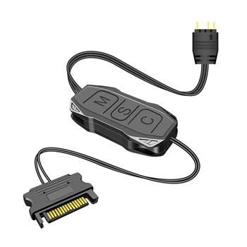 COOLMOON ARGB Mini Radič S Predĺžiť Kábel Širokú Kompatibilitu, 5V 3-Pin SATA Napájania RGB Sync Radič