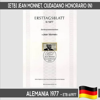 D0124 # Nemecko 1977. [ETB] Jean Monnet, Európskej Čestný Občan (N)