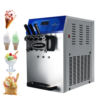 Desktop Mäkké Slúžiť Ice Cream Stroj 3 Príchute Obchodné Ice Cream Tvorcovia Vertikálne Farba Oceľ Ľad Objaví Stroj 110V 220V