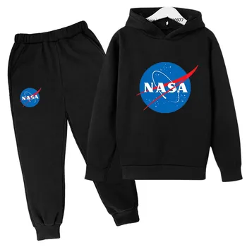 Deti NASA Módne Bežné Jar Jeseň 2 ks mikina s Kapucňou+jogging Nohavice, Tepláky 3-13 Rokov Chlapci Dievčatá Trend Oblečenie, Oblečenie pre Deti