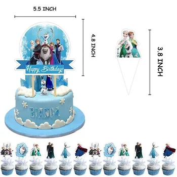Disney Frozen2 Tému Party Elsa Anna Anime Postavy Narodeninovú Tortu Chartaceous Vlajka Vloženie Dekorácie Dodávky Deti Darčeky