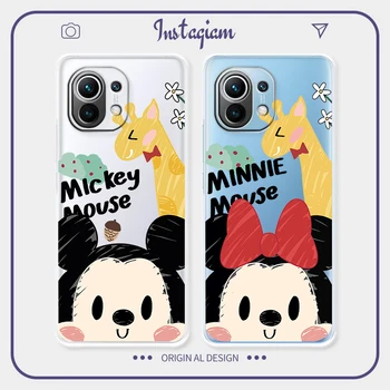 Disney Karikatúry Pár Mickey Telefón puzdro Pre Xiao Mi 12X 12 11 11T 11i 10 TON 10 Pro Lite Ultra 5G 9T 8 A3 Priehľadný Kryt