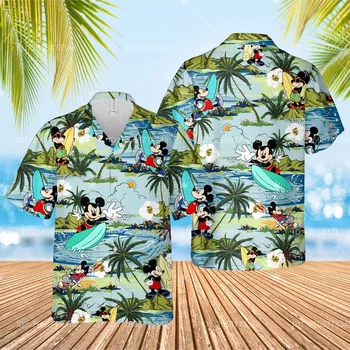 Disney Lete Mickey A Minnie Mouse Havajská Košeľa Disney World Darček Mickey A Priatelia Rodinnú Dovolenku Dovolenku Hawai tričko