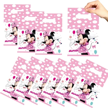 Disney Minnie Mouse Baby Sprcha Strany Prospech Darčekové Tašky Minnie Ružová Candy Bag Rukoväť Darčekové Tašky Deti Dievča Narodeninovej Párty Dekorácie