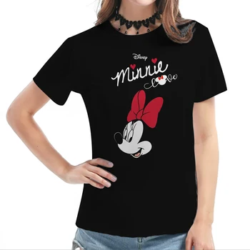 Disneyland Šaty Minnie Mouse Módne dámske tričká, Letné 2023 Disney Vacation Tričká Krátky Rukáv Základné Roztomilý Dievča Top Čaj