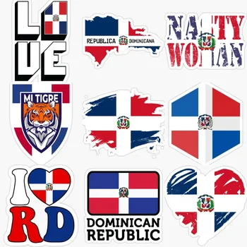 Dominikánska Vlajka Mapu Znak Lebky Samolepky, Laptop Vinyl Nárazníka Motocykel, Auto Truck Požičovňa Wall Prilba Off-road Odtlačkový Assecories