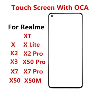 Dotknite sa Obrazovky Na Realme X X2 XT X3 SuperZoom X7 Pro X30 X50 M Prednom Paneli LCD Displej Von Sklo Nahradiť Opravu Časti OCA