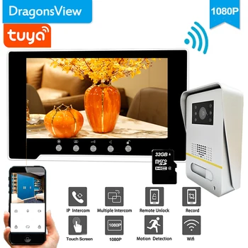 Dragonsview 7 Palcový WIFI Video Dvere Telefónne Monitor Bezdrôtovú Domácu Intercom Systém Tuya App SD Kartu Nahrať Odomknúť Hovoriť Pohybu