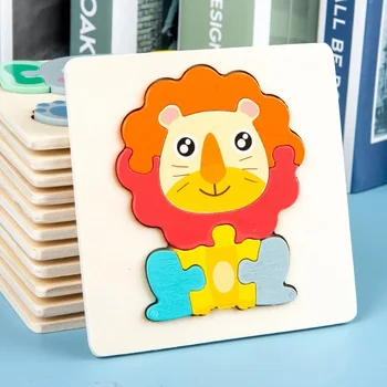 Drevené Puzzle Montessori Zvierat, Papierové Farebné Vzdelávania Vzdelávanie Hračky Tangram Jigzaw Kognitívne Dreva, Pre Deti Detský Darček