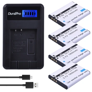 DuraPro 1800mAh Li-70B Li 70B Batérie s LCD USB Nabíjačka pre Olympus VG-110, VG-120, VG-130, VG-140, VG-160, FE4020 Fotoaparát