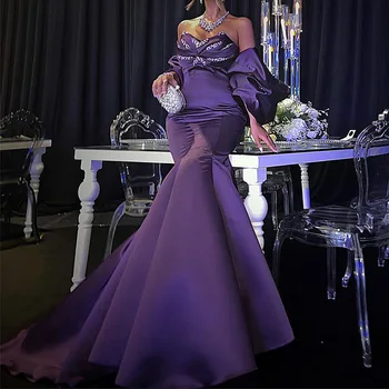 Elegantné Crystal Večerné Šaty pre Ženy, Milú, Podlahy-Dĺžka Morská víla Prom Party Špeciálne Akcie Svadobný Obrad Gala 2023
