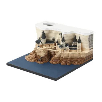 EZONE Magic Castle 3D poznámkový blok Svetlo 2024Calendar Memo Pad Bloku Poznámka Harry Dizajn Vlastný Blok poznámkový Papier Novinka Vianočný Darček