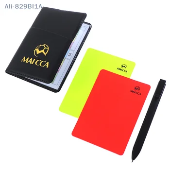 Futbalový Rozhodca Červená Žltá Karta Záznam Rozhodcu nástroj S Kožené puzdro a Pero