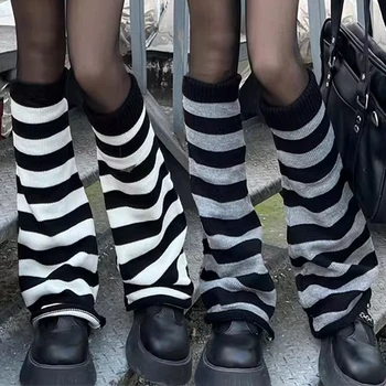 Gotická Leg Warmers Harajuku Sexy Leg Warmer Pruhované Pletených Ponožky Ženy Lolita Nohu Kryt Servítky Ponožky Boot Putá Boot Rukávy