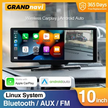 Grandnavi 4K Auto Dash Cam Carplay Android Auto videorekordér DVR Hlas Navigácie, Ovládanie WIFI, FM Tabuli Duálny Objektív Spätné
