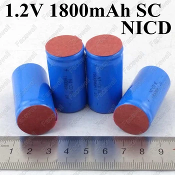 GTK značky Sub C SC nicd 1.2 v 1800mah 20A ni-cd sc nabíjateľná batéria sc 1.2 v pack sc sub c nicd 1.2 V bunke subc pre 12v nicd