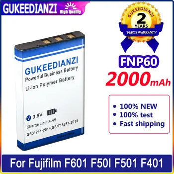 GUKEEDIANZI Batérie FNP60 2000mAh Pre Fujifilm F601 F50I F501 F401 Pre ZVÄČŠENIE F410 F601Z kontakty batérie