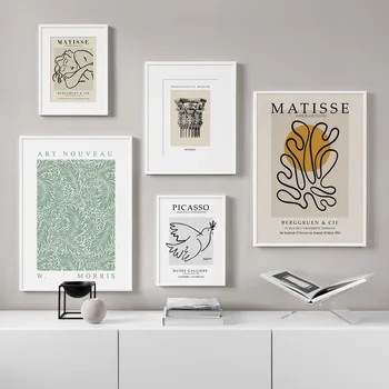 Henri Matisse Picasso Abstraktné Wall Art Print Papier, Plátno, Maľovanie Nordic Vintage Poster Domova Obrázky Pre Obývacia Izba