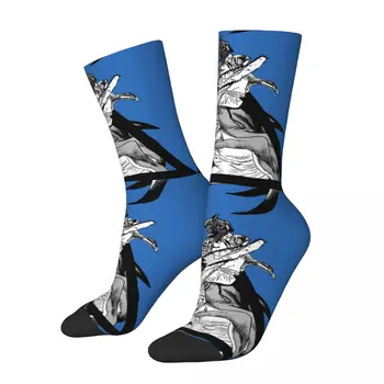 Hip Hop Retro Shark Blázon pánske kompresné Ponožky Unisex Pílou Muž Denji Makima Aki Manga Harajuku Bezšvíkové Vytlačené Posádky Ponožky