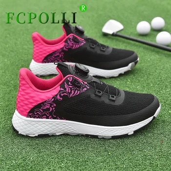 Hot Predaj Golfové Topánky pre Ženy, Rýchle Šnurovanie Športové Topánky Dámske Proti Sklzu Golf Školenia Dámy Priedušná Golf Tenisky Žena