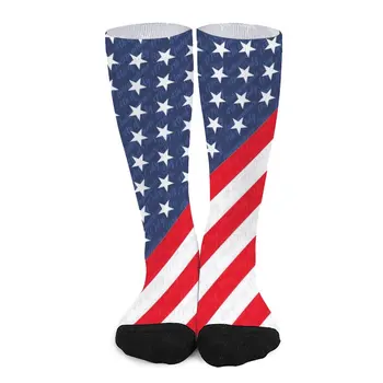 Hviezda Príznak Tlač Ponožky USA 4. júl Deň Nezávislosti Gotický Pančuchy Ženy Muži Kvality Lezenie Ponožky Jeseň Proti Potu Ponožky