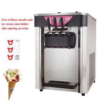 Ice Cream Stroj Na zmrzlinu Stroj na Výrobu Nehrdzavejúcej Ocele Štruktúra A Trvanlivé Troch Príchutiach Soft Ice Cream Maker 2000W