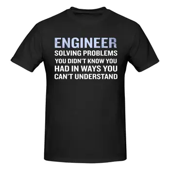 Inžinier Definícia Riešení Problémových Vtipný Citát Tričko Bavlna Crewneck Vlastné Tričká Krátky Rukáv