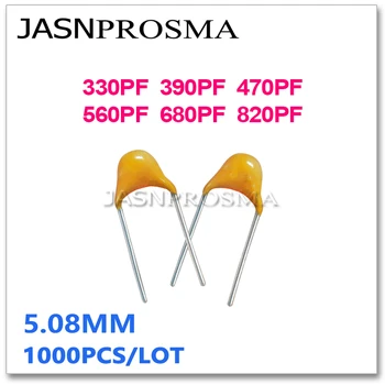 JASNPROSMA CT4 5.08 mm Monolitické keramický kondenzátor 1000PCS 50 330PF 390PF 470PF 560PF 680PF 820PF 10% K 331 391 471 561 681 821