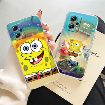 Jasné, Telefón Prípade Redmi POZNÁMKA 13 12 11 11T 11E 10 9 Pro PLUS 4G 5G Mäkké Prípade Funda Capa Shell Spokojní S-SpongeBob S-SquarePants