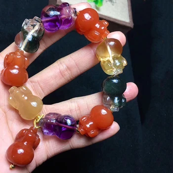 Jemný High-end Farby, Prírodný Krištáľ Náramky Ručne Vyrezávané Ošípaných Korálky Strane String Šťastie Krásy pre Ženy, Mužov Darček Šperky Crystal