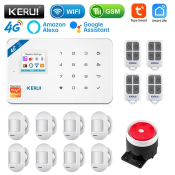 KERUI W184 4G/WIFI Bezpečnostný Alarm Kit Tuya Smart APP Domov Bezdrôtových Zariadení s Snímača Pohybu Siréna