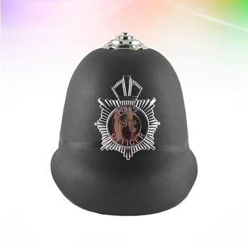 Klobúk Policajný Odznak Strany Cosplay Spp Výkon Cop Bobby Kostým British Officerhalloween Blackcooling Pevný Anglický Kapitán