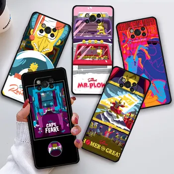 Komiksu, Anime Simpsonovci Mäkké puzdro pre Xiao Mi Poco C40 X5 X4 Pro 5G X3 NFC C55 X4 GT M4 Pro F3 Silikónové Čierne Kryt Telefónu