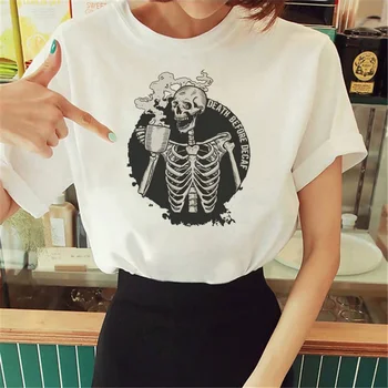 Kostra t shirt ženy dizajnér tričko žena harajuku dizajnér manga oblečenie
